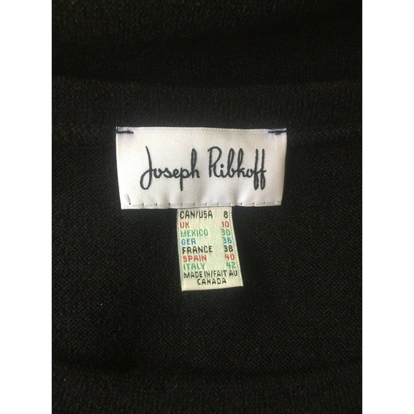 Joseph Ribkoff Black Sweater Top Fringe Hem Knit 8 - Picture 5 of 9